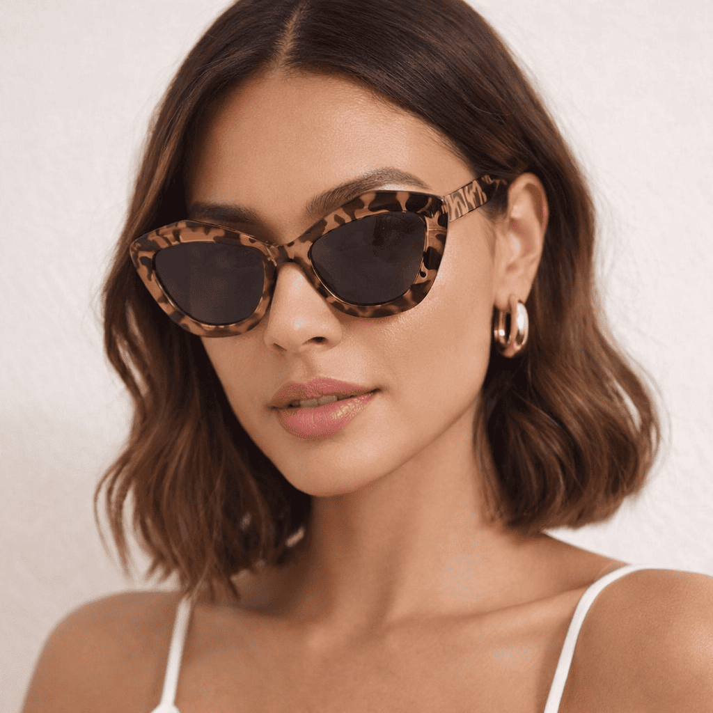 Óculos de Sol Feminino Gatinho Preto UV400 Elegante - Zaffir Eyewear